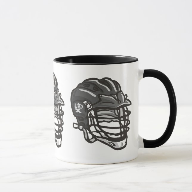 Caneca Preto do capacete do Lacrosse (Direita)