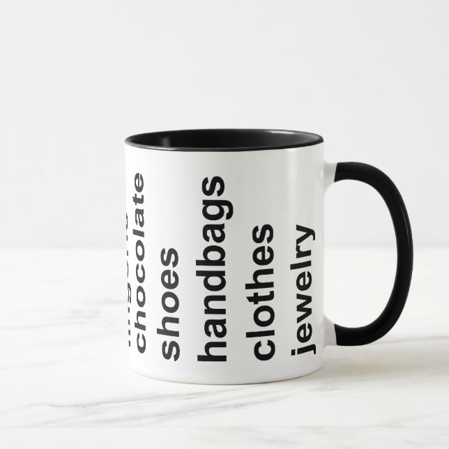 Caneca Preto do material da menina (Direita)