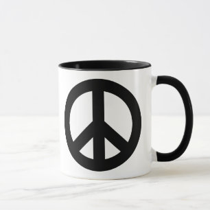 Caneca Preto do sinal de paz