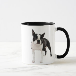 Caneca preto e branco do copo de Boston Terrier