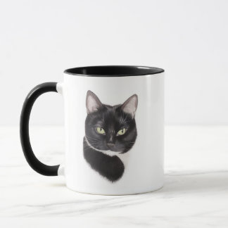 Caneca preto e branco do gato