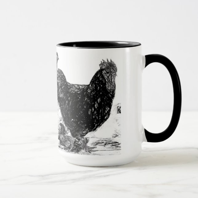 Caneca preto e branco do gigante do jérsei (Direita)