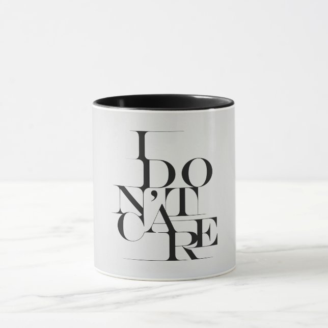 Caneca Preto e branco eu não me importo o design da (Centro)