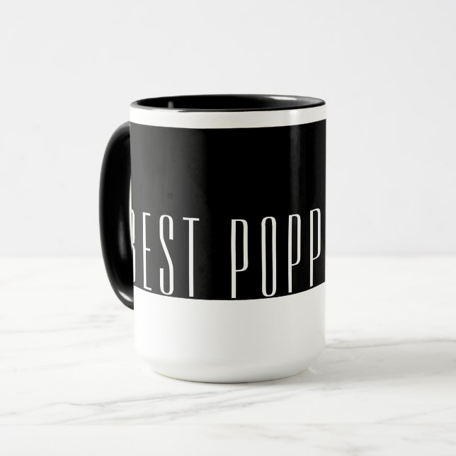Caneca Preto e Branco moderno, o melhor POPPY nunca (Frente Esquerda)