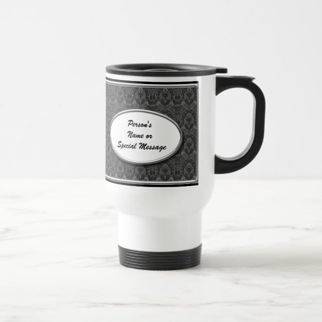 Caneca preto e branco personalizada da festa de (Direita)
