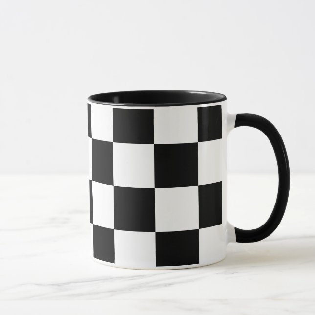 Caneca Preto e branco verificados (Direita)