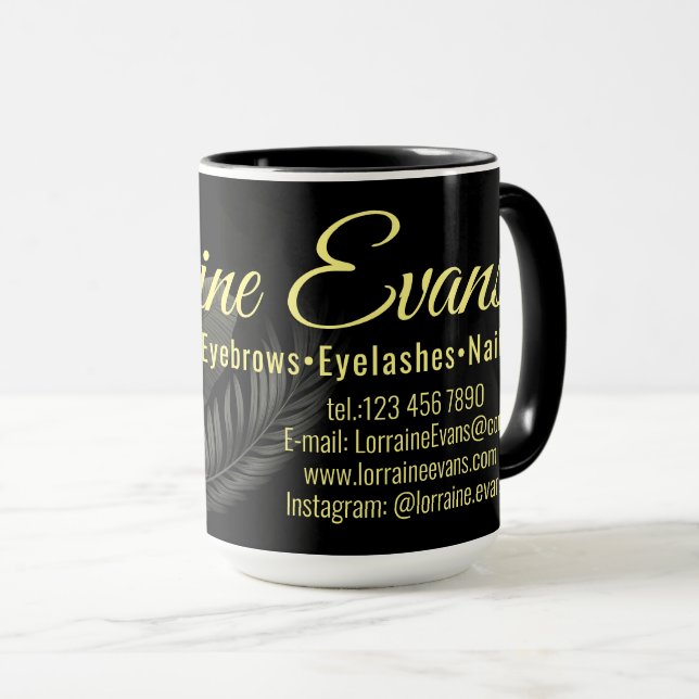 Caneca Preto e Dourado. (Frente Esquerda)