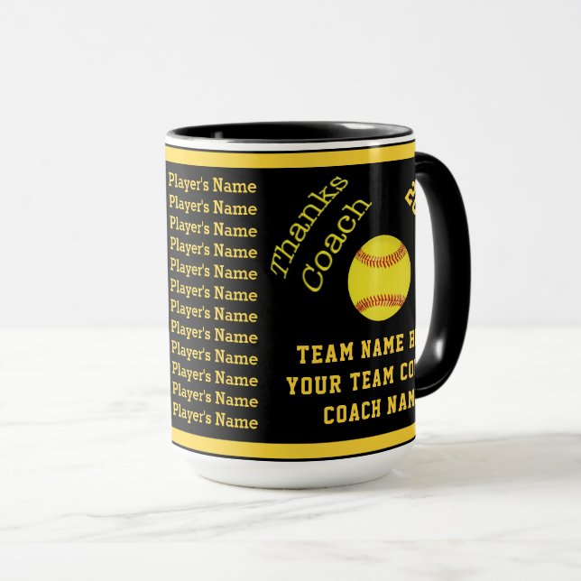 Caneca Preto e presentes personalizados ouro do treinador (Frente Esquerda)