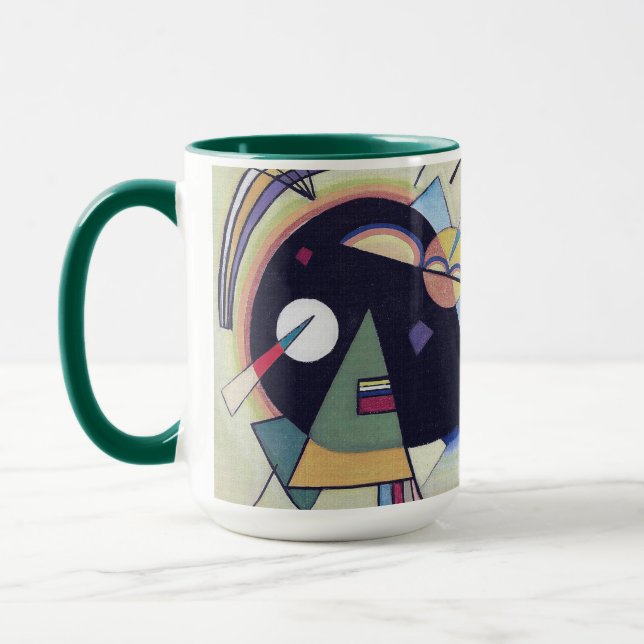 Caneca Preto e Violeta - Abstrato de Arte Kandinsky (Esquerda)