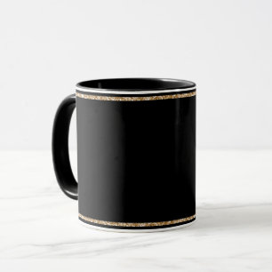 Caneca Preto-negro, simplesmente elegante, forma dourada.