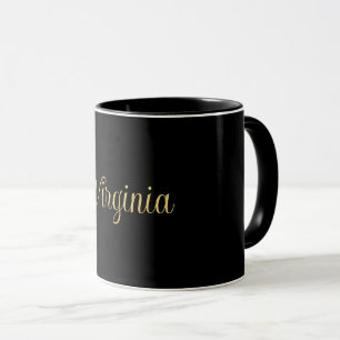 Caneca Preto negro, simplesmente elegante, modelo de ouro
