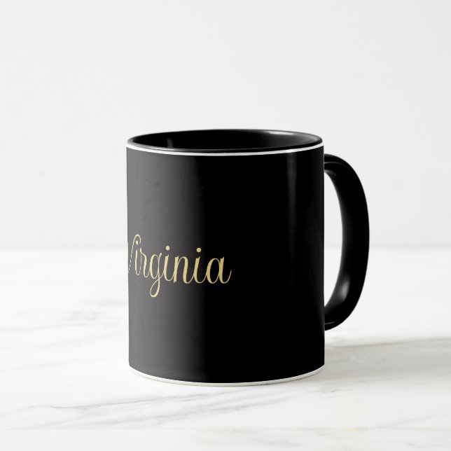 Caneca Preto negro, simplesmente elegante, modelo de ouro (Frente Esquerda)