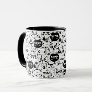 Caneca Preto para gatos brancos