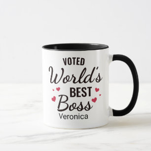 Caneca Preto Personalizado Votado Melhor    Chefe do Mund
