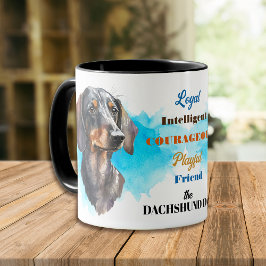 Caneca Preto Tan Dachshund Cão Real Amigo