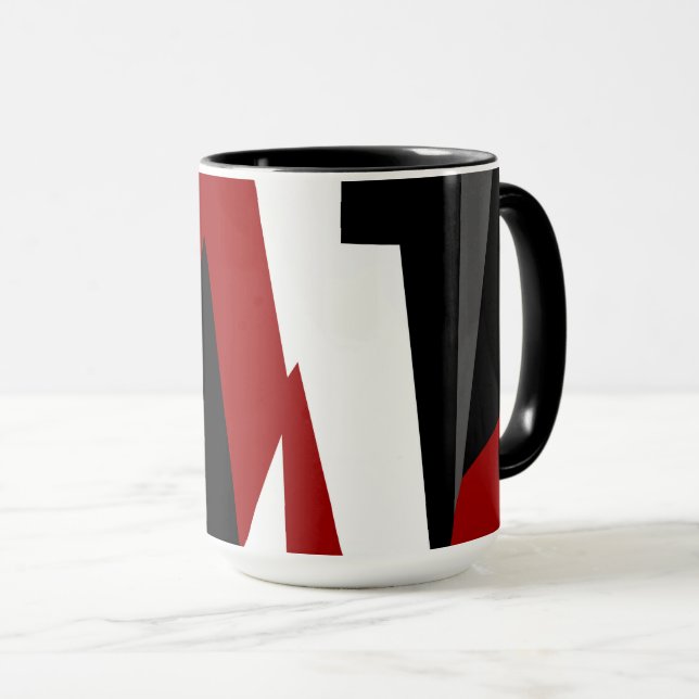 Caneca Preto Vermelho e Branco (Frente Esquerda)