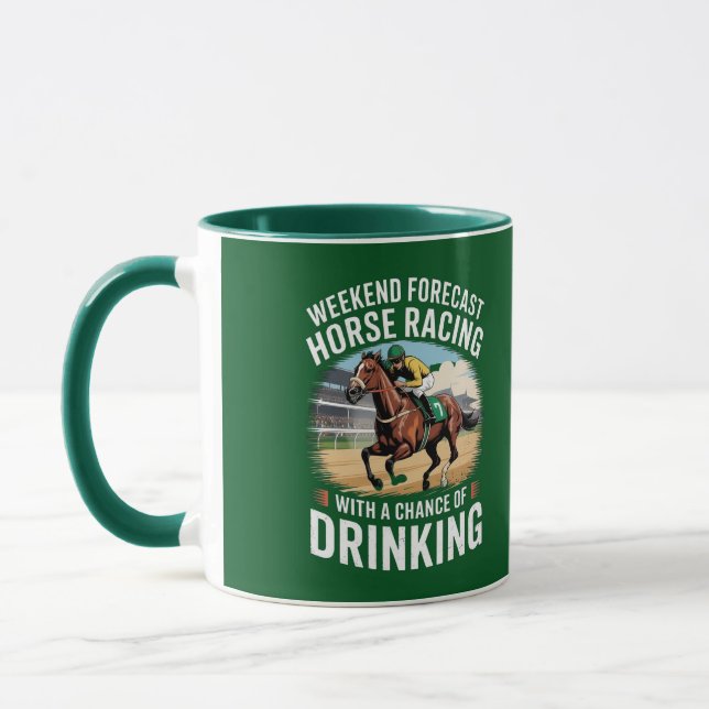 Caneca Previsão de Fim de Semana Corrida de Cavalos (Esquerda)
