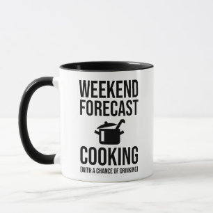 Caneca Previsão de Fim de Semana - Cozinhar