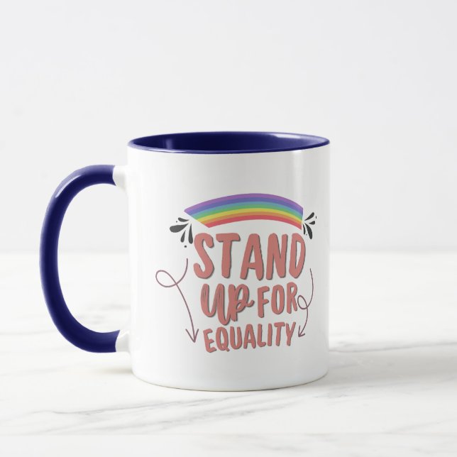 Caneca Pride Month Rainbow Stand Up Coffee Mug  (Esquerda)