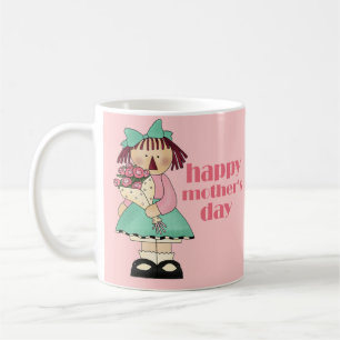 Caneca Prim Raggedy do dia das mães feliz