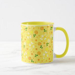 Caneca Primavera floral amarelo