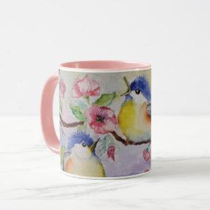 Caneca Primavera Sparrows Mug Painting