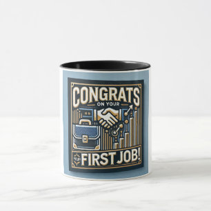 Caneca Primeira Celebração de Emprego   Carreira de Suces