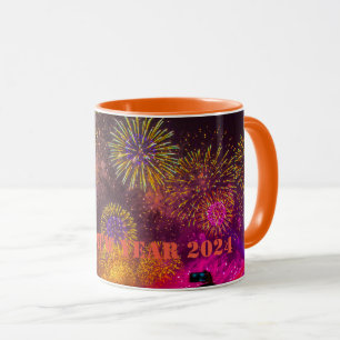 Caneca Primeira vez café cor-de-rosa presente Mug 2024