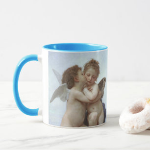 Caneca Primeiro Beijo por Bouguereau, Anjos Vitorianos An
