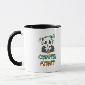 Caneca Primeiro Café Panda Fofinho - Amante de Caf