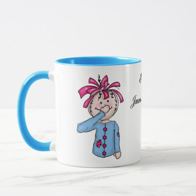 Caneca Primeiro desenho animado de boneca de pano persona (Esquerda)