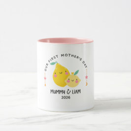 Caneca Primeiro Dia das Mães 2026 Limão Fofo Mamãe & Bebê