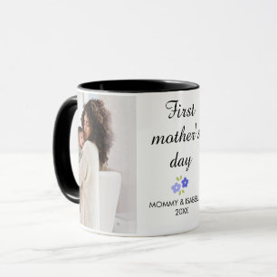 Caneca Primeiro Dia das Mães Floral Design Mãe e Filho