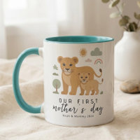 Primeiro Dia das Mães Leão Mãe Bebê Neutro Suave