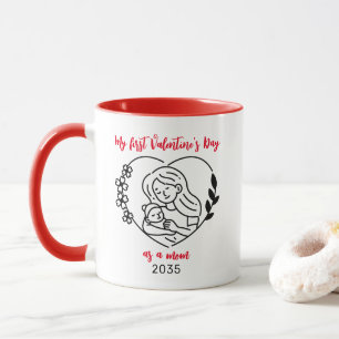 Caneca Primeiro Dia de os namorados Do Ano Personalizado