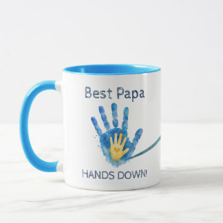 Caneca Primeiro Dia dos Pais 2026 Azul Aquarela Impressão
