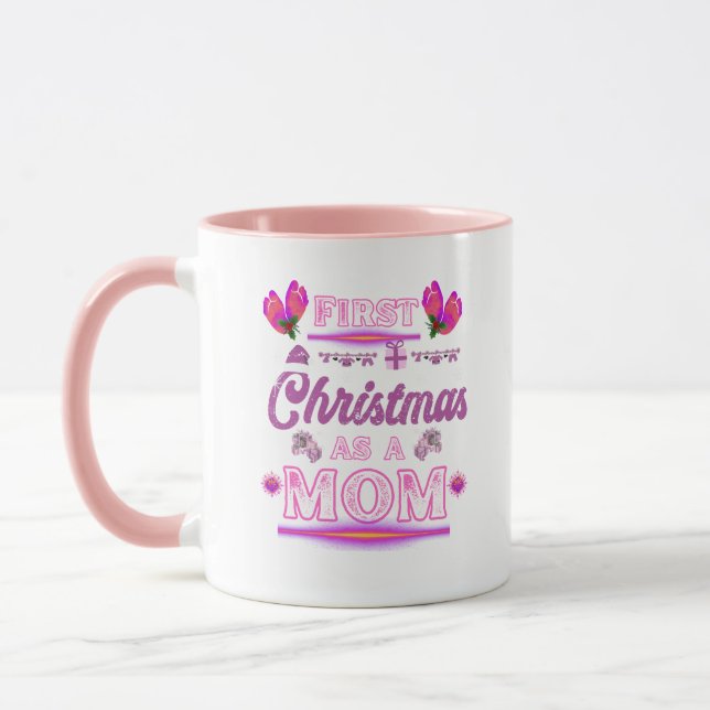 Caneca Primeiro Natal como mãe de uma menina (Esquerda)