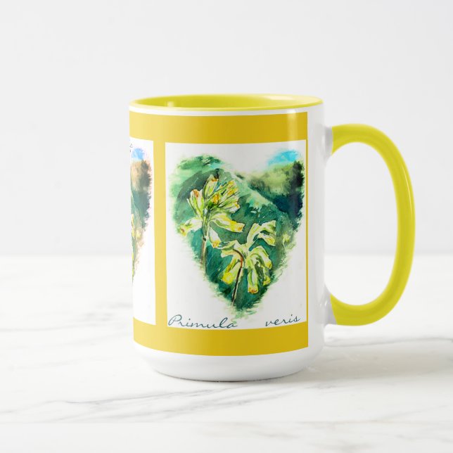 Caneca Primula veris Green Heart Cowslip Mug (Direita)