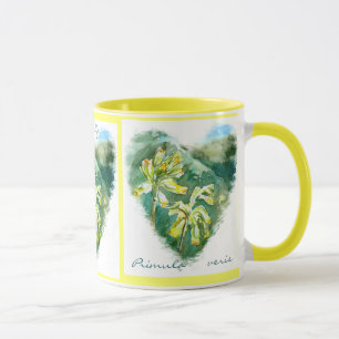Caneca Primula veris Green Heart Cowslip Mug