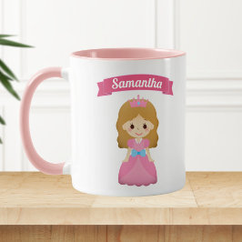Caneca Princesa cor-de-rosa pequena bonito Miúdo