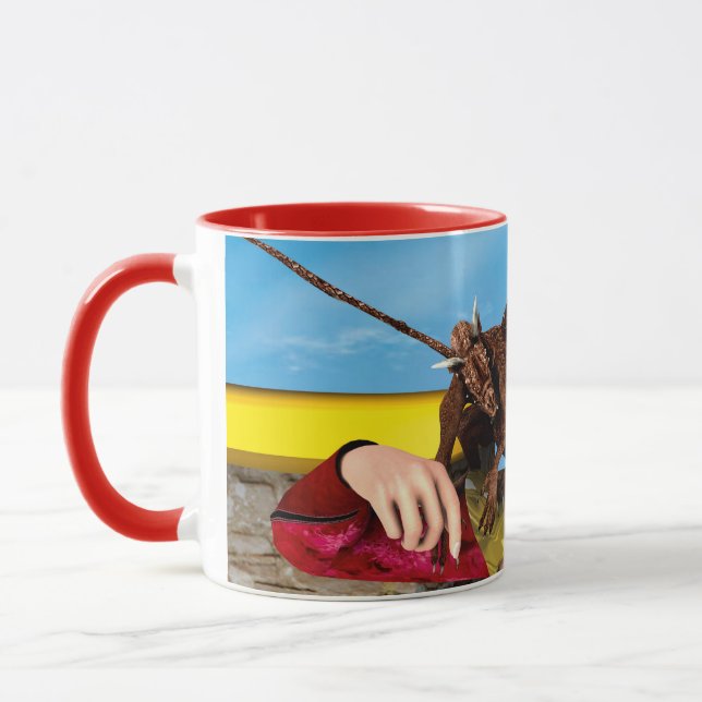 Caneca Princesa Dragão Fantasia Arte Digital (Esquerda)