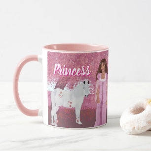 Caneca Princesa na Floresta Rosa Fairytale Whimsical