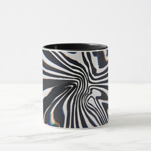 Caneca Prisma de Arte de Linha Distorcida com Efeito Glit