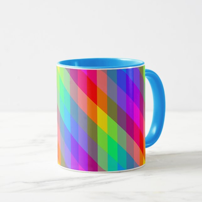 Caneca Prismas Espectrais Arco-íris Coloridos (Frente Esquerda)