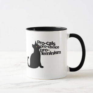 Caneca pró-feminismo pró-gatos