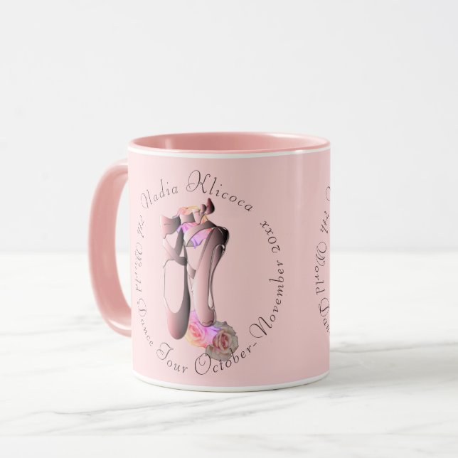 Caneca Problema de dança do Calçado Ballerina Menor Rosa (Frente Esquerda)
