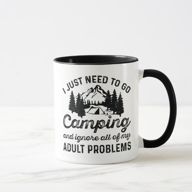 Caneca Problemas de Adulto no Acampamento (Direita)