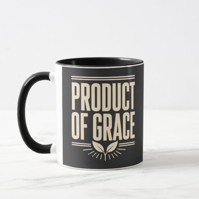 Caneca Produto da Graça do Design Cristão Baseado na Fé (Esquerda)