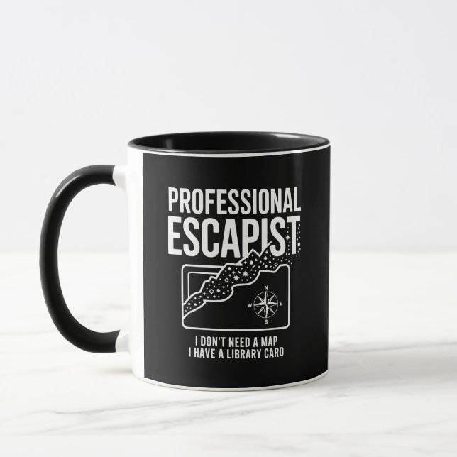 Caneca Professional Escapist Library Card Coffee Mug (Esquerda)