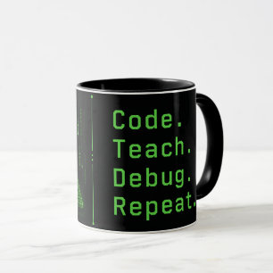 Caneca Professor de Ciência da Computação Ensina Depura R